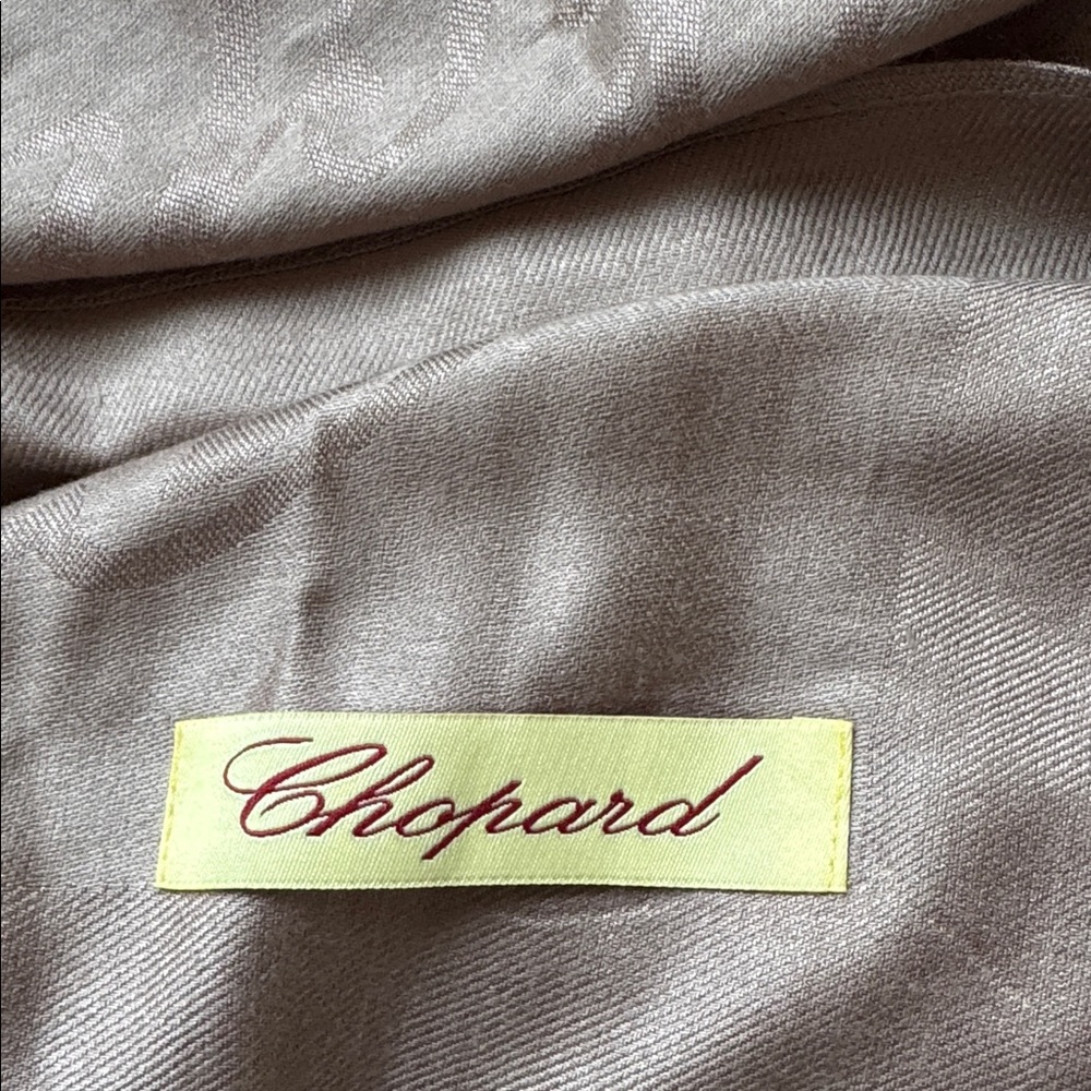 Chopard Logo Print Beige Scarf - Picture 2 of 2